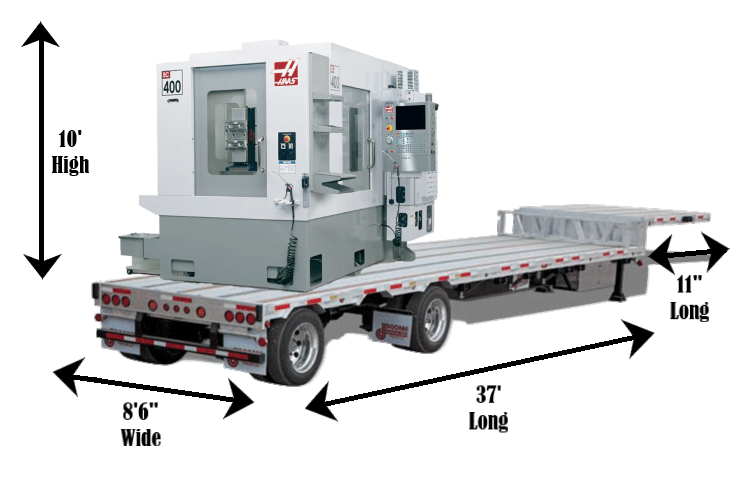 Shipping CNC Machine Step Deck